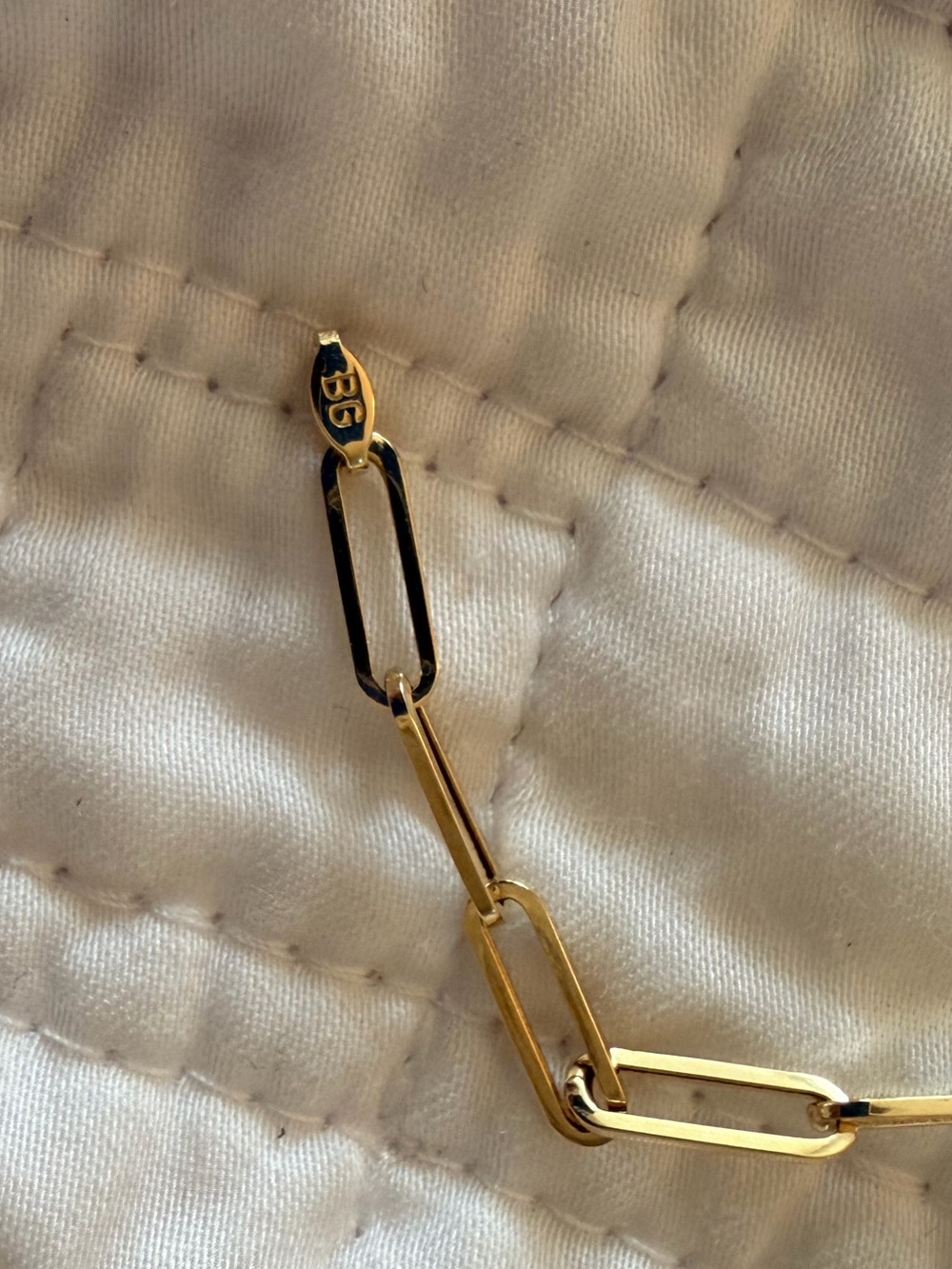 Babygold 14K Gold Paperclip Chain Bracelet - Picture 7 of 8